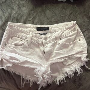 Aeropostale Women's Frayed White Jean Shorts